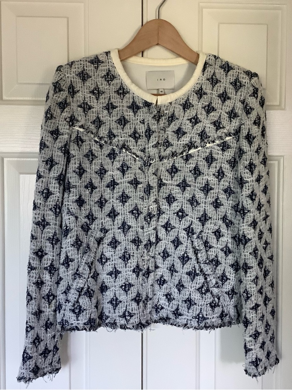 IRO Handi Stretch-Woven Diamond- Pattern Jacket